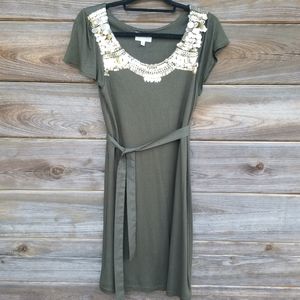 Shine in this green and gold dress!